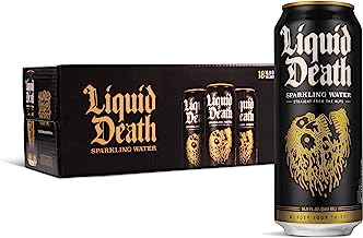 Liquid Death Sparkling Mountain Water, 16.9 oz Tallboys (18-Pack)