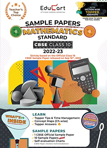 Educart CBSE Class 10 MATHEMATICS STANDARD Sample Papers 2023 (With Exclusive Topper Answers and Marks breakdown 2022-23)