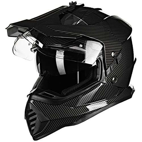 ILM Dual Sport Adventure Motorcycle Helmet Pinlock Compatible Sun Visor Snowmobile ATV Dirt Bike Off Road Casco Model WS902