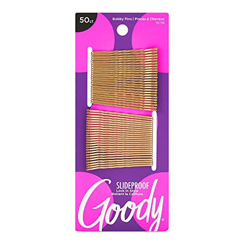 Goody Slideproof Women's Bobby Pin - 48 Count, Crimpled Black - 2 Inch Pins for Secure and Pain-Free Hairstyling - Versatile Hair Accessories for All Hair Types