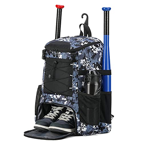 AI EN JIU Softball Bag, Baseball Equipment Backpack for Youth Girls Adult, Lightweight With Shoe Compartment, Fence Hook for TBall, Bat, Helmet