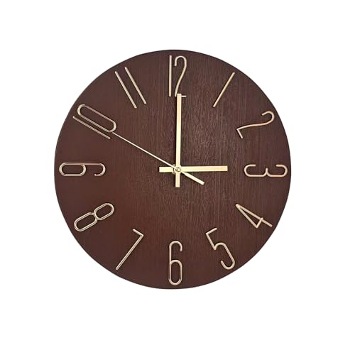 fapugh 12 Inch Wall Clock Silent Non Ticking, Preciser Modern Style Decor Clock for Home, Office, School, Kitchen, Bedroom, Living Room