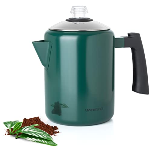 Mixpresso Stainless Steel Stovetop Coffee Percolator, Percolator Coffee Pot, Excellent For Camping Coffee Pot, 5-8 Cup
