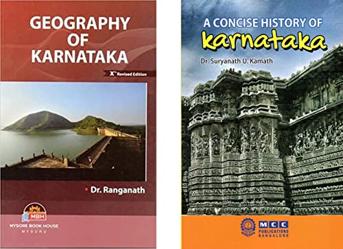 Geography Of Karnataka + A Concise History Of Karnataka | Set of 2 Books |Revised, Latest|