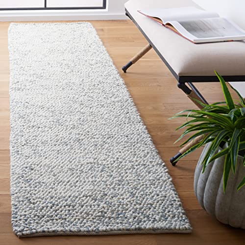 SAFAVIEH Natura Collection 2'3" x 9' Beige/Ivory NAT182B Handmade Wool Entryway Foyer Bedroom Kitchen Runner Rug