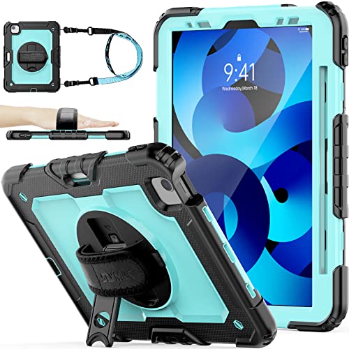 SEYMAC stock Case for iPad Air 5th/4th Generation/Pro 11 (4th/3rd/2nd) with Screen Protector Pen Holder, 360° Rotate Hand Strap/Stand Case for iPad Air 5th/4th Gen 10.9''/ Pro 11''