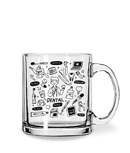WHATS YOUR KICK - Dentist Printed Clear Glass Coffee Cup & Mug - Dentist | Gift for Girl Friend | Boy Friend Gift | Mother Gift | Father Gift | Best Gift - D9