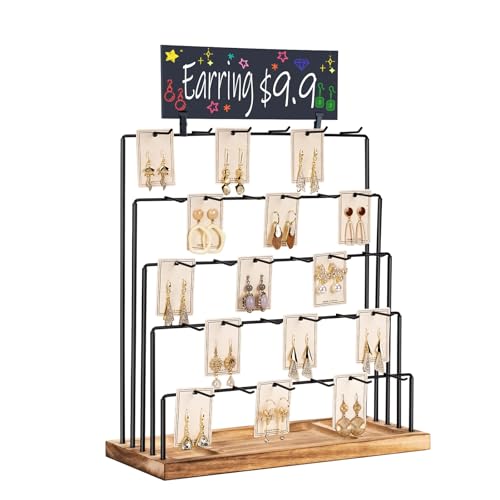 DGWJSU Earring Display Stands for Selling, Earring Rack Display Holder Stand, Jewelry Display for Selling Earring Cards, Bracelets, Hair Accessories, Rings, Necklaces