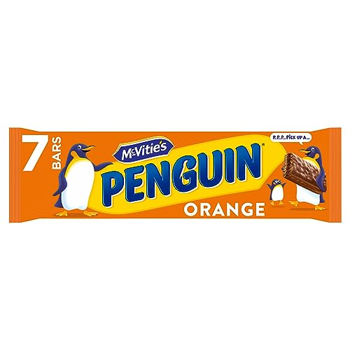 McVitie's Penguin Orange Chocolate Biscuit Bar - 7 Biscuit Bars (Pack of 1)