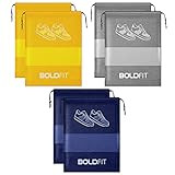 Boldfit Shoe Bags for Travel Essentials, Portable Dust-Proof Shoe Storage Covers for Packing, Travel Organizer for Women & Men, Shoe Bags with Rope, Pack of 6