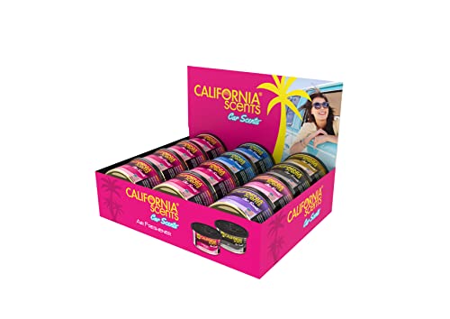 California Scents, Car Air Fresheners Can, Assorted Scents, Pack of 12, Strong Adjustable Long-Lasting Fragrance, Eliminates Odour