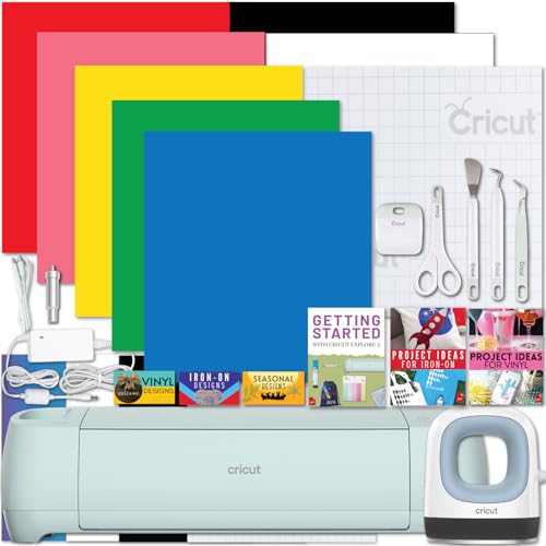 Cricut Explore 3 Cutting Machine Bundle - With Mini Easy Press, Tool Kit, and Iron-On Vinyl for DIY Home Decor and Custom Apparel