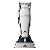Andis 12660 Professional Master Corded/Cordless Hair Clipper, Adjustable Carbon Steel Blade Hair Clipper for Close Cutting, Silver