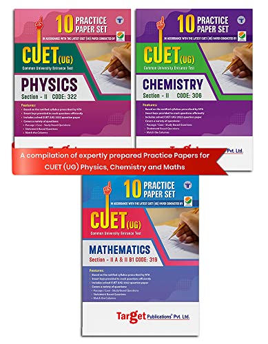 NTA CUET (UG) Entrance Exam Books - Physics, Chemistry & Maths (PCM) Practice Paper Set | Common University Entrance Test Books | 30 Mock Test Sample Papers Set Section 2 | Set of 3 Books