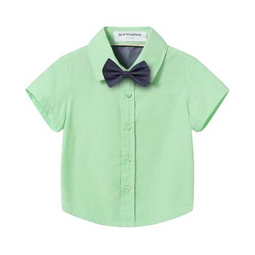 Mud Kingdom Little Boys Dress Shirts Short Sleeve Cute Summer