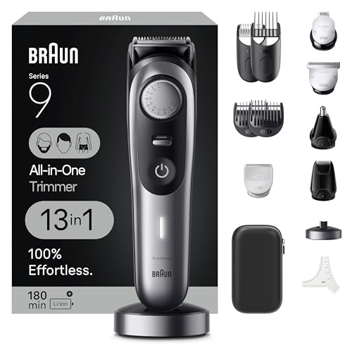 Braun Series 9 All-in-One Multi Grooming Kit for Men, 13-in-1 Beard Trimmer, Body Groomer, Hair Clipper and Manscaping for Face & Body, 9440