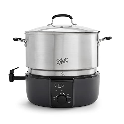 Ball EasyCanner Electric Water Bath Canner, 21-Quart Capacity, Automated Heating, Multicooker & Steamer Functionality