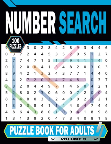 Brain Boosting Number Search Puzzles: Number Search Puzzle Book for Adults. A Puzzle Book for Adults to Sharpen Your Mind, 100 Puzzles Large Print, 8,5 x 11, Volume 3 ( Number Puzzle Books ). Perfect Gift For Seniors and Adults .