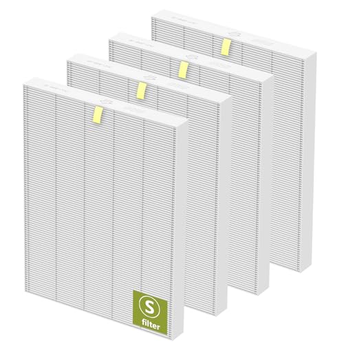 4 Pack C545 True HEPA Replacement Filter S Compatible with Winix C545, B151, P150, 9300 Air Purifier, Ture HPEA Filter S Only, Part number 1712-0096-00