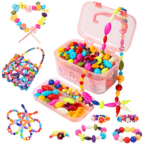 BEMITON Ideal Birthday Gift for Girls Aged 3 4 5 6 7 - Pop Beads Jewelry Making Kit
