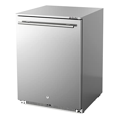 Frostronics 24 Inch Outdoor Beverage Refrigerator, 168 Can Built-in & Freestanding Cooler, 26°F Sub-Zero Beer Fridge, IPX4 Waterproof SUS304, NSF7 Commercial Grade for Patio & Outdoor Kitchen