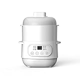 TRASKA Electric Cooker Household Automatic Waterproof stew Bird's nest stew Cup Ceramic Multi-Functional Cooker Soup Pot Small Household Appliance Casserole White Version (with Steamer)