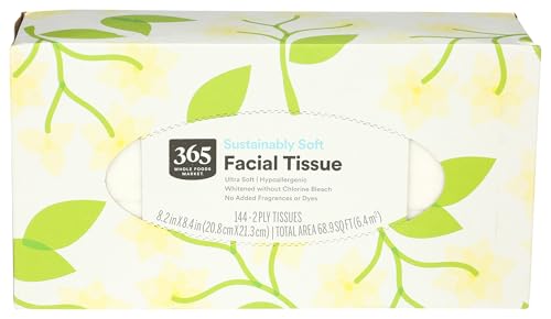 365 By Whole Foods Market, Facial Tissue, Sustainably Soft, 144 Count