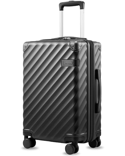 LUGGEX Carry On Luggage for Airplanes, Polycarbonate Expandable Hard Shell Suitcase for Traveling, Charcoal Metallic