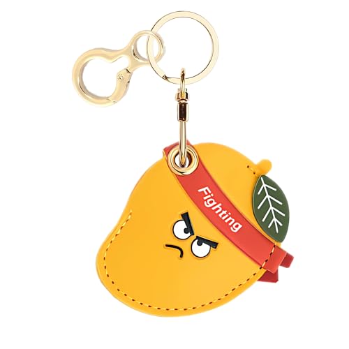 Leather Keychain Holder Case Compatible with AirTag,Cute air tag Cover with Keychain Ring,GPS Tracker Case for Keys