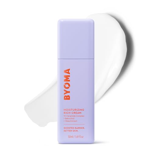 BYOMA Moisturizing Rich Cream - Barrier Repair Cream Face Lotion with Bakuchiol & Shea Extract - Ceramide Face Moisturizer for Dry Skin - Anti Wrinkle, Alcohol Free Face Moisturizer - 1.69 fl.oz