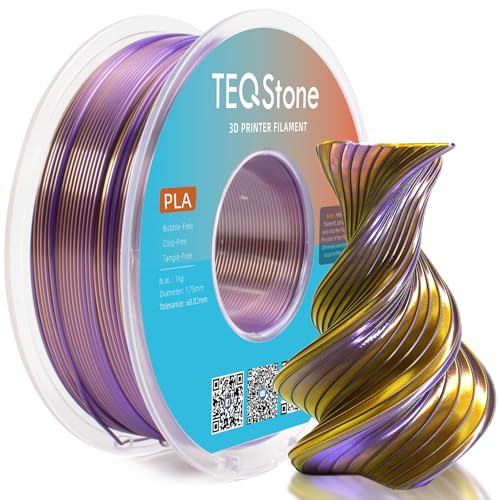 TEQStone PLA Filament 1.75mm 1KG Accuracy +/- 0.02mm Perfectly Wound Spool Vacuum Packaging Compatible w/Most FDM 3D Printers