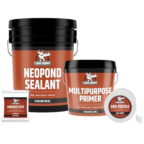 Liquid Rubber NeoPond Waterproof Pond Sealant - Fish and Plant Safe Waterproofing Membrane Sealer for Ponds and Water Features