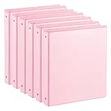 SUIN 1-inch 3 Ring Binder with 2 Interior Pockets, 1''Durable Binders Holds US Letter Size 8.5'' x 11'' Paper - Versatile Binders for Office, Home, and School Use, 6 Pack