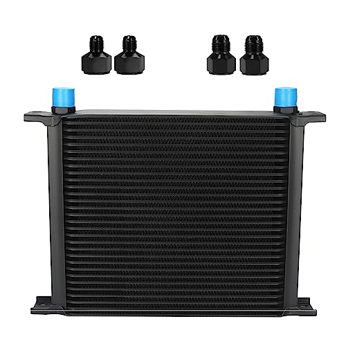 Ucreative 10AN Stacked Plate Transmission Engine Cooler Universal Aluminium Black
