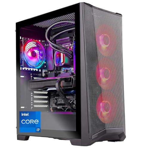 Skytech Gaming Chronos Gaming PC Desktop – Intel Core i7 13700K 3.4 GHz, NVIDIA RTX 4070, 1TB NVME SSD, 32GB DDR5 RAM RGB, 750W Gold PSU, 360mm AIO, 11AC Wi-Fi, Windows 11 Home 64-bit,Black