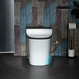WOODBRIDGE Smart Bidet Toilet 1.28 GPF Dual Flush, Auto Open & Close, Auto Flush, Foot Sensor,1000 Gram MaP Flushing Score,Movement Drying,Heated Seat,ADA Chair Height and Cleaning Foam Dispenser