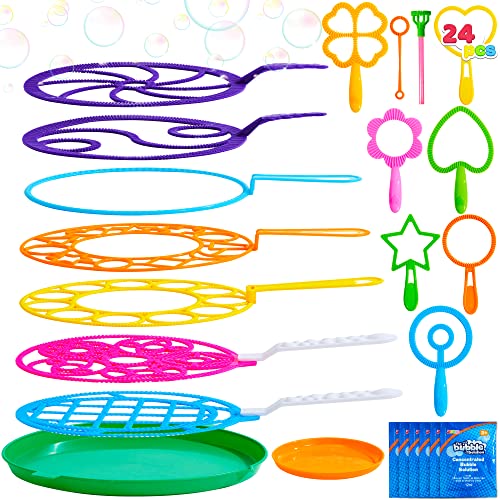 JOYIN Big Bubble Wands Set, Bubble Maker with Tray