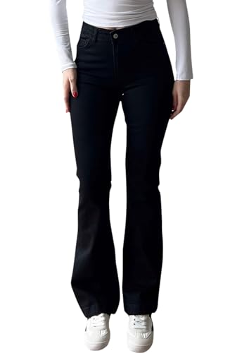 CutieLove Women's Ripped Jeans Bell Bottom Flare Jeans Mid Rise Destroyed Hem Denim Pants