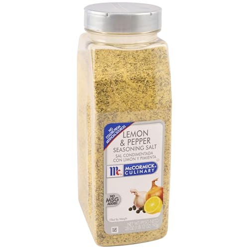 McCormick Culinary Lemon & Pepper Seasoning Salt, Container of Bulk Lemon Pepper Seasoning, Perfect for Asparagus, Broccoli, Brussels Sprouts, Seafood and Poultry Dishes