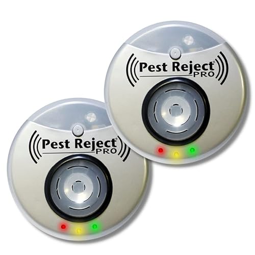 Pest Reject Pro - Lot de 2, Répulsif nuisibles Repulse Power - Ultrasons et électromagnétisme - Couleur Gris – Couverture de Votre Maison de 200m²
