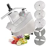 Tartle 550W Commercial Vegetable Cutter and Food Processor - 110V Multifunction Automatic Cutter - Vegetable Slicer Cheese Grater Potato Dicer, 3.17 Quart with Disc Blades