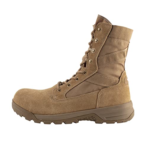 Belleville 508ZCT 8" Hot-Weather Side-Zip Composite Safety Toe Tactical Boots for Men - Lightweight EVA Midsole Military Boots - Berry Compliant - Coyote