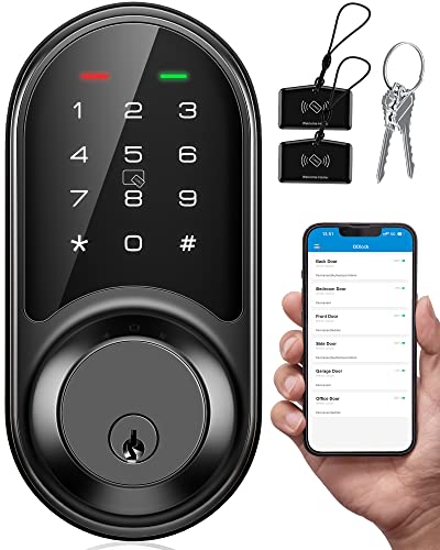Veise RZ06 Smart Lock for Front Door with App Control, Keyless Entry, Electronic Digital Deadbolt with Touchscreen Keypad Set, Smart Deadbolt, Auto Lock, Easy Installation