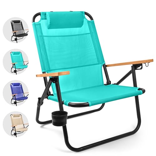 Bondi Premium Reclining Beach Chair - Foldable with Backpack Straps for Adults
