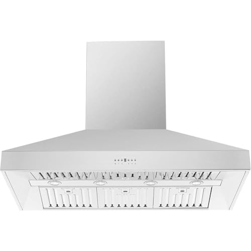 Forno Orvieto 48" Inch. Wall Mount Range Hood with 1200 CFM Double Motor and 4 Speed Touch Control - Stainless Steel Ceiling Mount Kitchen Vent Hood with Baffle Filter