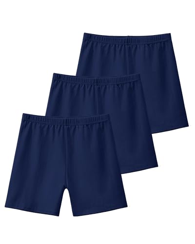 KEREDA Girls Bike Shorts Cotton Cartwheel Dance Under Dress Shorts for Kids 3 Pack
