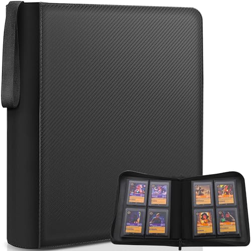 FORZAROCKET 9-Pocket Toploader Binder for Trading Cards - Holds 252 Top Loaders, Ringless, Waterproof PU Leather for Sports Cards & TCG