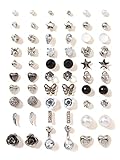 Shining Diva Fashion 30 Pairs Earrings Combo Set Latest Stylish Crystal Pearl Earrings for Women and Girls (14855er) Valentine Gift for Girlfriend