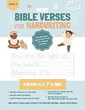 Handwriting Practice Book for Kids (Short Bible Verses): Penmanship and Writing Workbook for Pre-K, Kindergarten, 1st, and 2nd Grade: Learn by Tracing ... for Kids; Homeschool Handwriting Practice