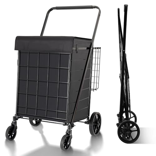BIEAMA Folding Shopping Cart, Grocery Cart